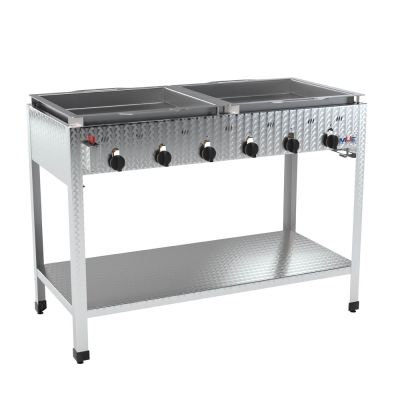 Hochwertiger Edelstahl Gasgrill von MUE – für Flüssig- oder Erdgas, als Tisch- oder Standgerät. Ideal für Gastronomie & anspruchsvolle Grillfans.