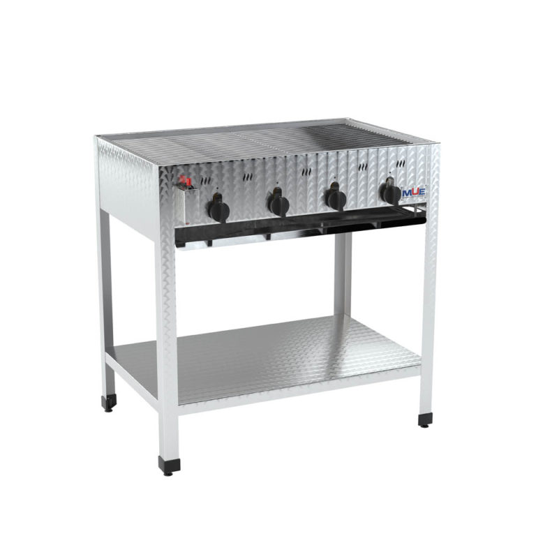 Hochwertiger Edelstahl Gasgrill von MUE – für Flüssig- oder Erdgas, als Tisch- oder Standgerät. Ideal für Gastronomie & anspruchsvolle Grillfans.