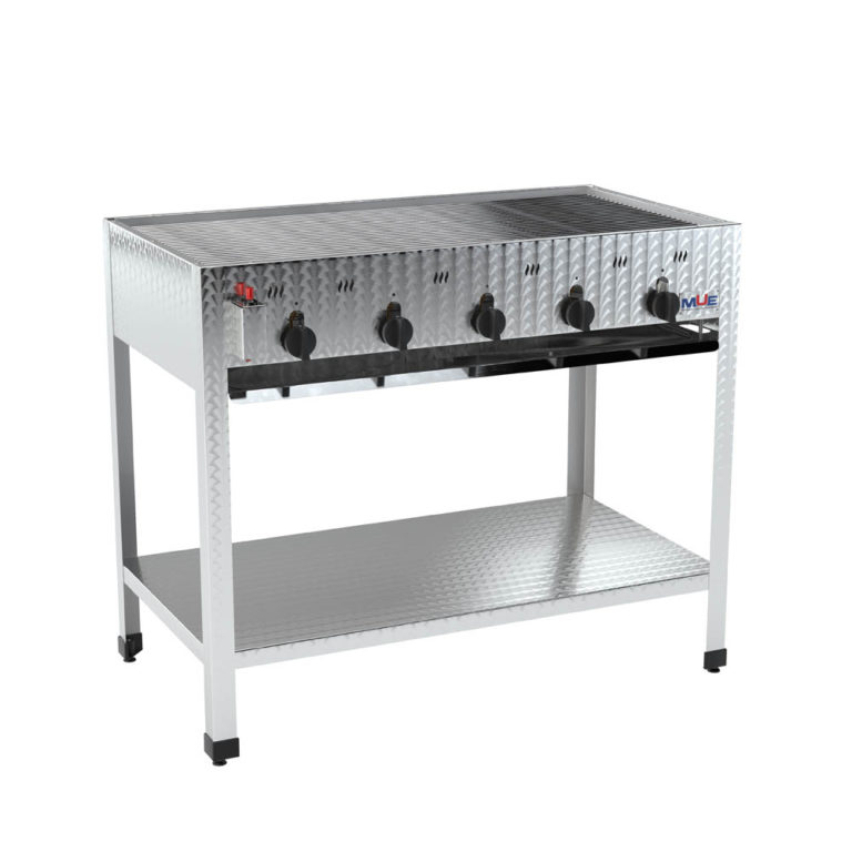 Hochwertiger Edelstahl Gasgrill von MUE – für Flüssig- oder Erdgas, als Tisch- oder Standgerät. Ideal für Gastronomie & anspruchsvolle Grillfans.