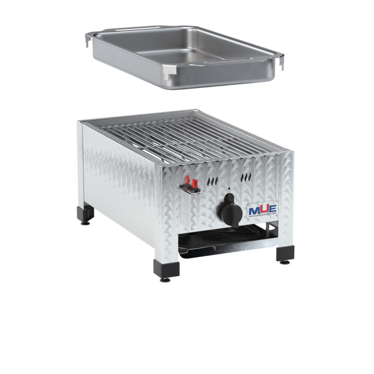 Hochwertiger Edelstahl Gasgrill von MUE – für Flüssig- oder Erdgas, als Tisch- oder Standgerät. Ideal für Gastronomie & anspruchsvolle Grillfans.