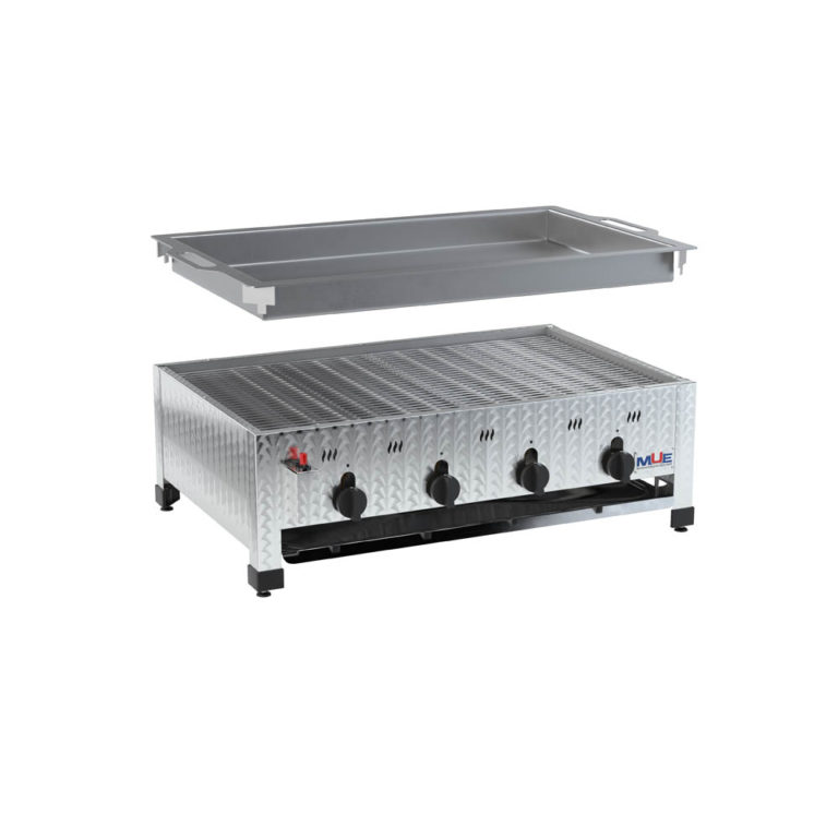 Hochwertiger Edelstahl Gasgrill von MUE – für Flüssig- oder Erdgas, als Tisch- oder Standgerät. Ideal für Gastronomie & anspruchsvolle Grillfans.